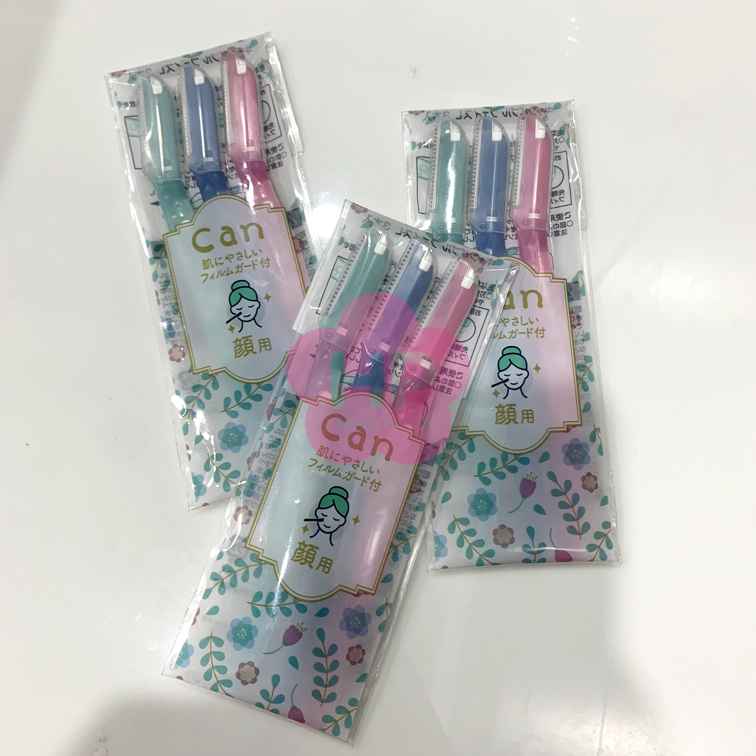 Dao Cạo Lông Mày Lưỡi Thép Có Màng Bảo Vệ Dành Cho Nữ Kai Razor Can Eyebrow 17827 CBM-3P (Set 3 Cây)