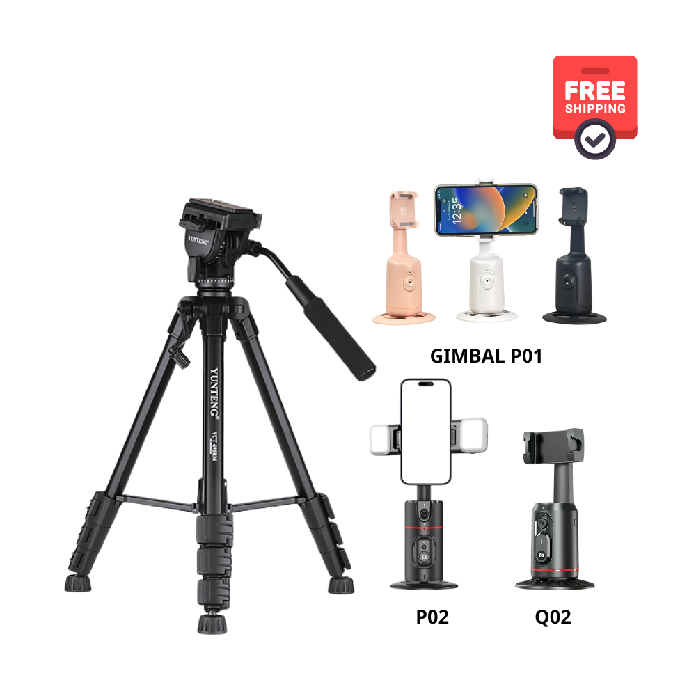 Combo Tripod Yunteng VCT-691 và Gimbal xoay theo khuôn mặt - Hàng chính hãng