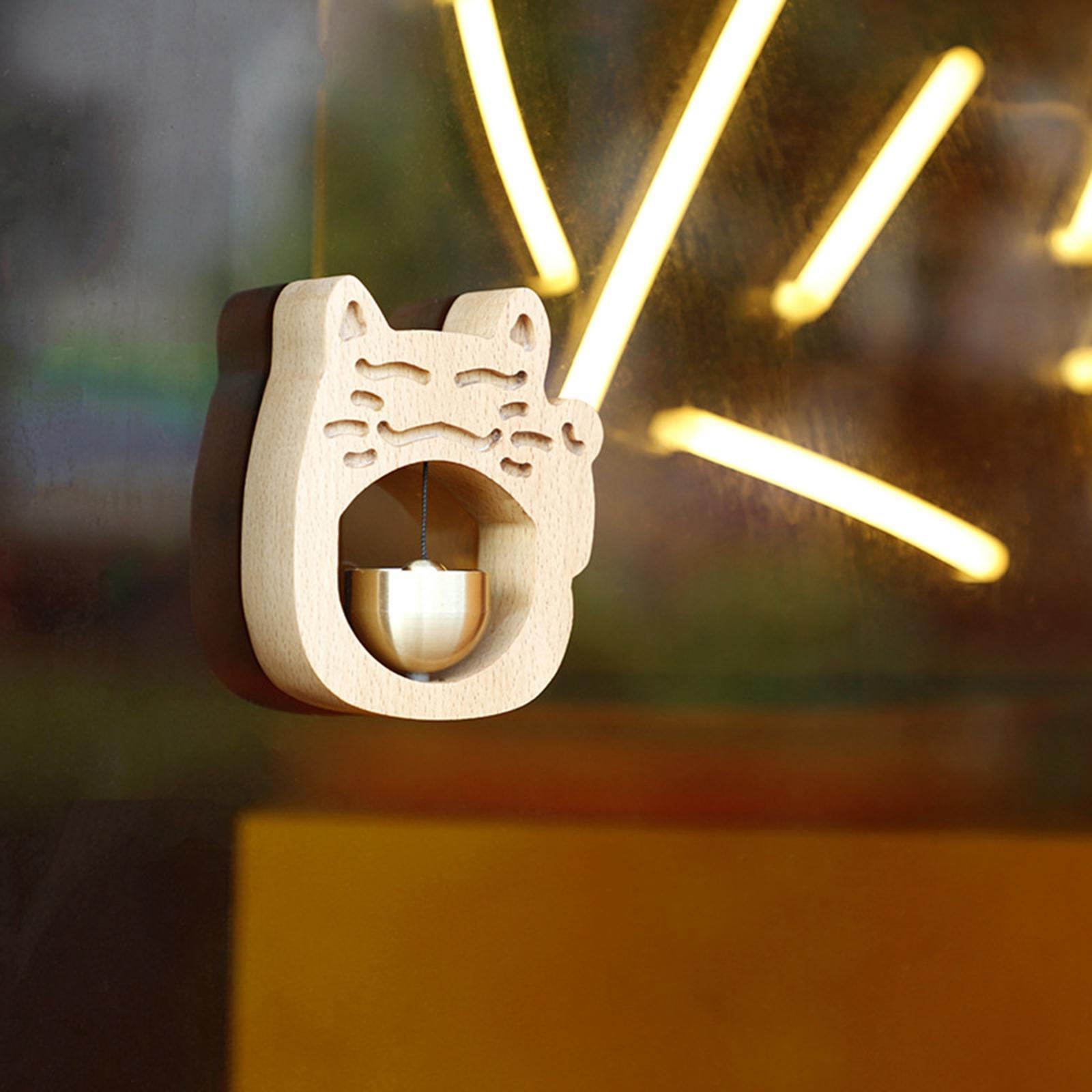 Wooden Wind Chime Door Bells Retro Suction Door for Living Room Beech