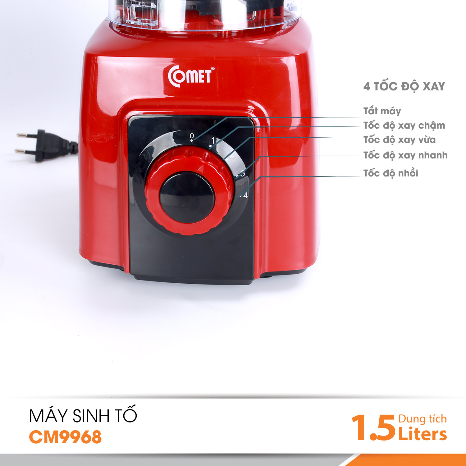 Cối xay sinh tố Comet CM9968 1.5L ( Giao màu ngẫu nhiên)- Hàng Chính Hãng