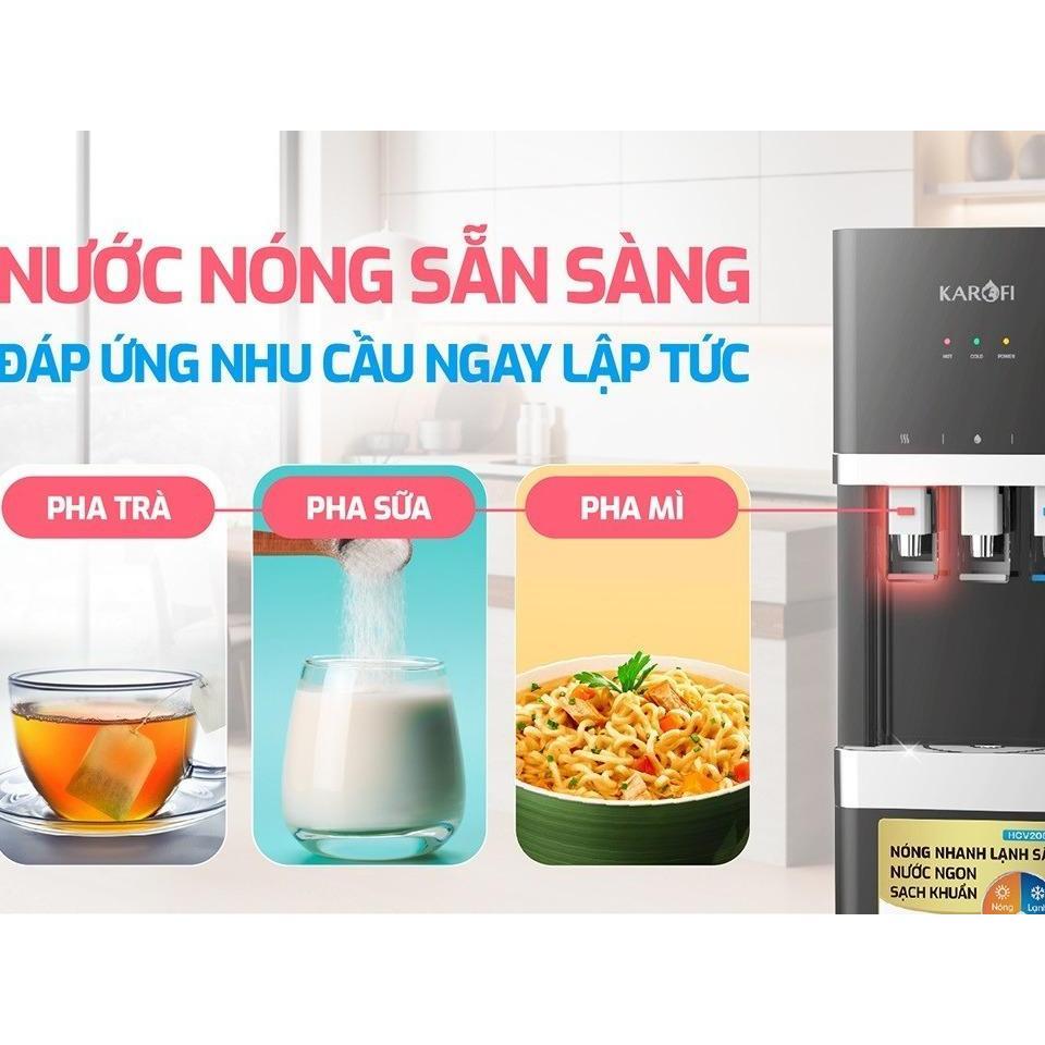 Máy nóng lạnh Karofi HCV208B, 3 chế độ Nóng - Lạnh- Nguội, Máy hút bình - Hàng Chính Hãng