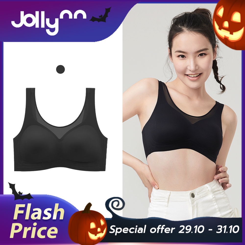 Áo ngực thể thao Jollynn Cheer V Sport Bra không gọng, vừa vặn, cổ chữ V, thông gió tốt, màu trơn