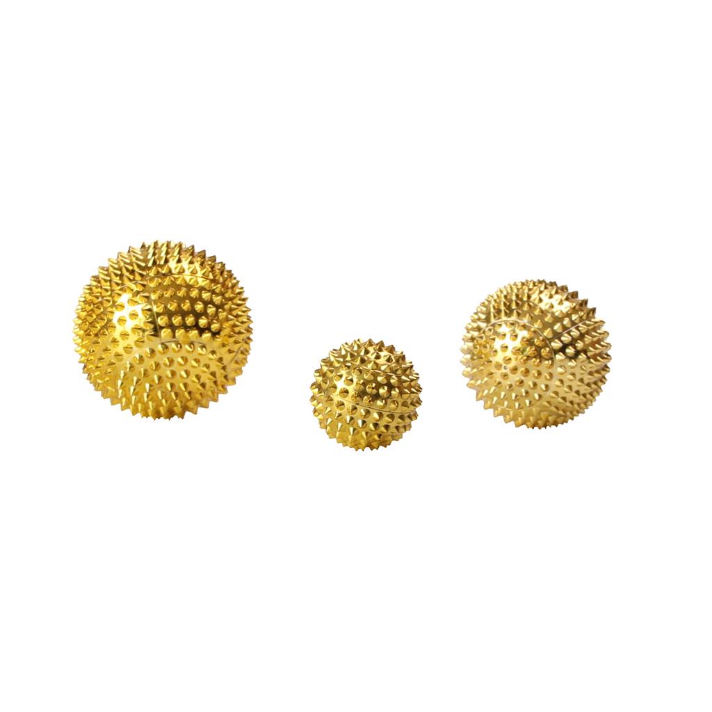 3pcs Palms Foot Massage Tool Body Acupressure Spiky Plantar Fasciitis Massage Balls 3.2 cm + 4.5 cm + 5.6 cm Gold / Sliver