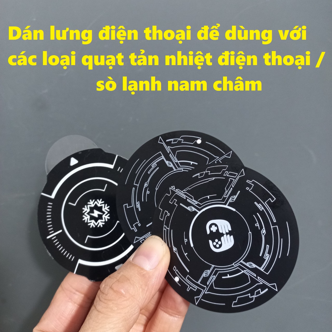 Miếng kim loại dán lưng điện thoại để dùng với sò lạnh nam châm hay giá đỡ nam châm