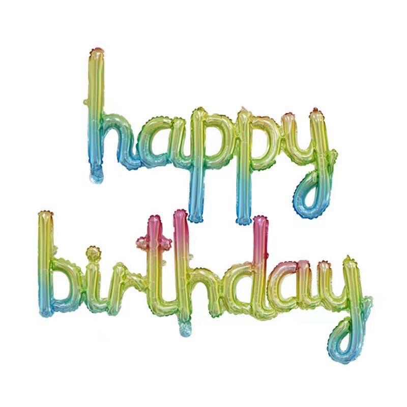 Bóng chữ Happy Birthday liền chữ trang trí sinh nhậy Huydecor