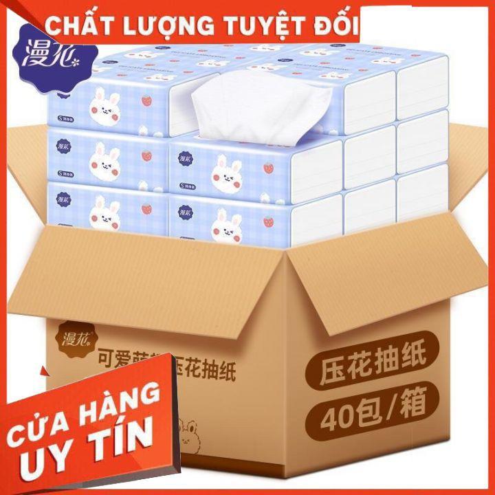 Thùng 40 Gói Giấy Ăn Rút Hình Thỏ Nội Địa Trung 300 tờ/bịch