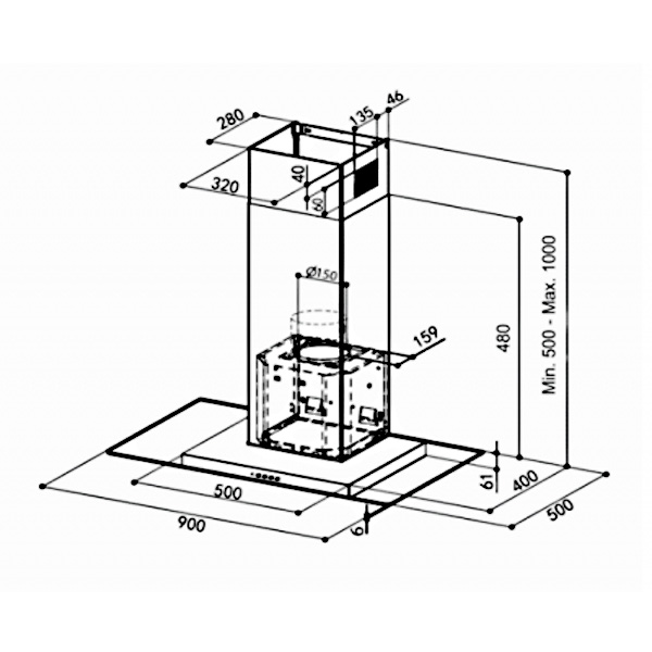 Hút mùi Faber NICEBL-A90 - Hàng nhập khẩu