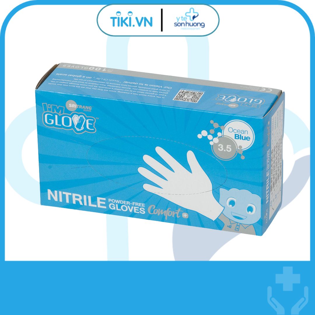 Găng Tay Y Tế Cao Cấp Nitrile I'M Gloves OCEAN BLUE 3.5GR MÀU XANH DƯƠNG SriTrang Thái Lan