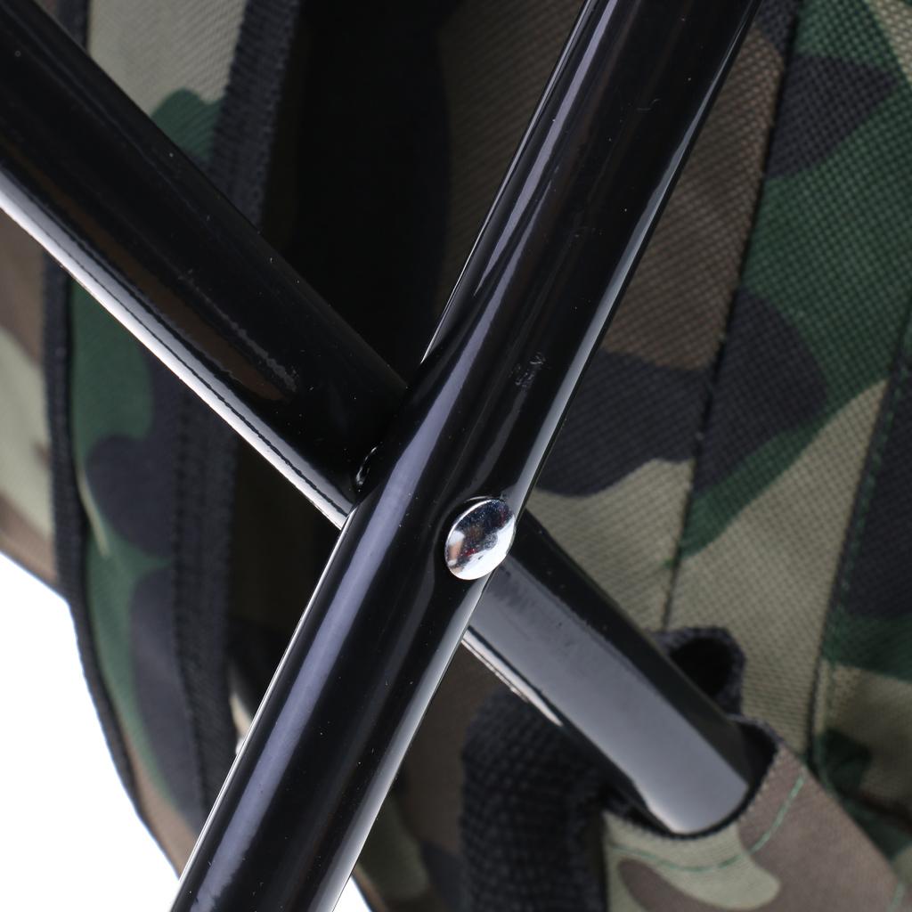 Hunting Fishing Tackle Backpack Bag Camping Foldable Stool Seat Chair Camo