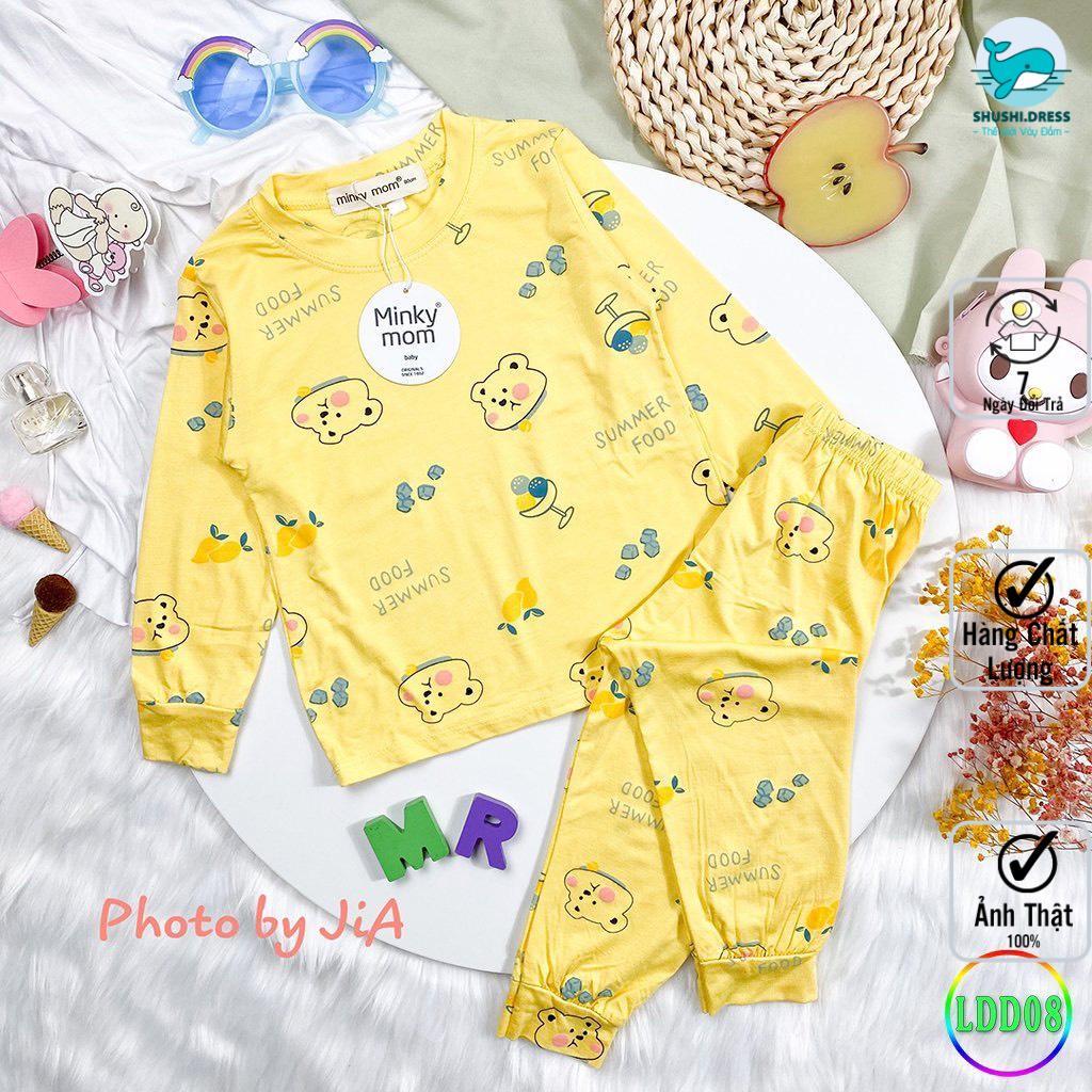 Bộ Dài Tay Thun Lạnh MINKY MOM In Hình Động Vật Dễ Thương, Mềm Mịn, Thoáng Mát, Dễ Chịu Cho Bé