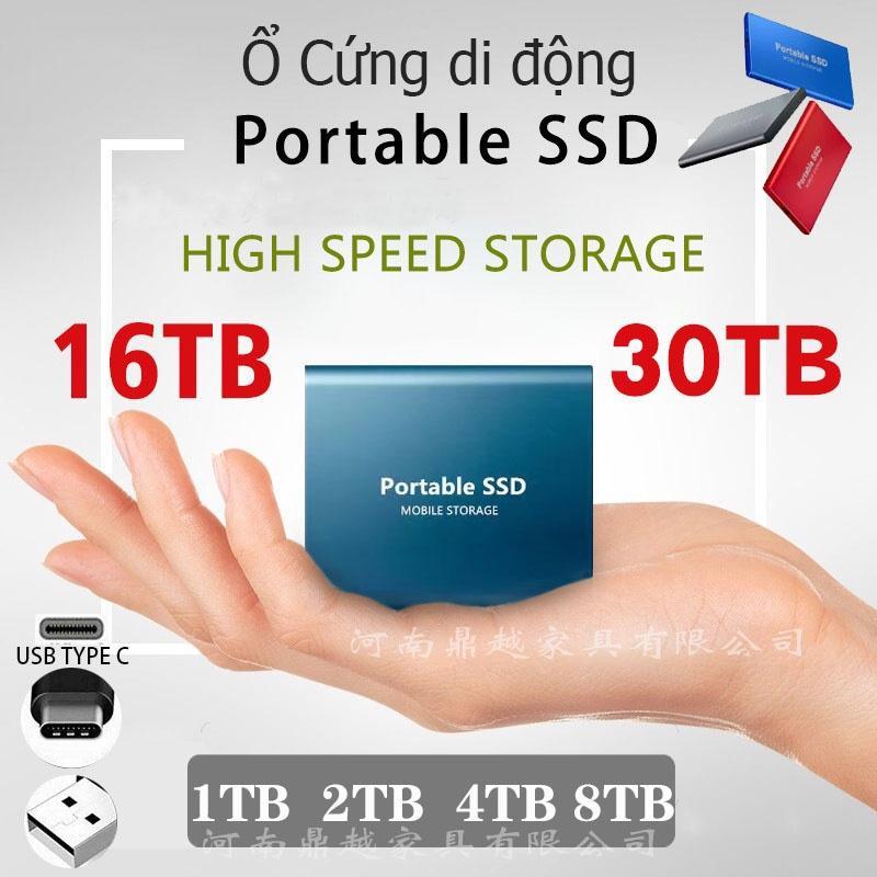 Ổ Cứng di động SSD 16TB/30TB ổ di động 4TB/8TB Usb 3.0 Loại-c HD ổ cứng ngoài 1TB/2TB