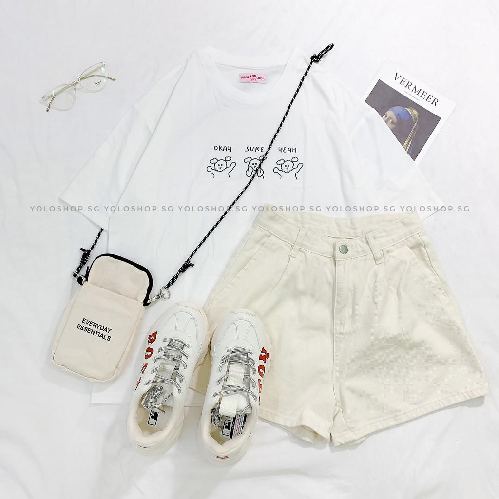 Áo thun tay lỡ OKAY SURE YEAH phông Unisex nam nữ tee oversize form rộng pull Ulzzang Streetwear Hàn Quốc vải mềm