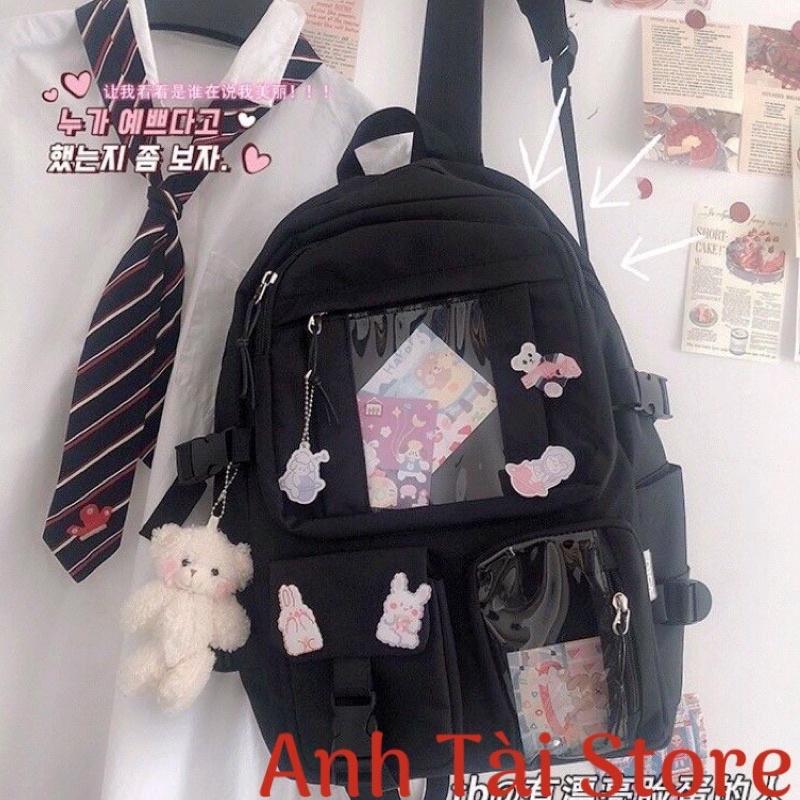 Balo thời trang cặp sách đi học nam nữ nhiều ngăn đựng chất vải canvas chống thấm nước phong cách Nhật Hàn GB 119