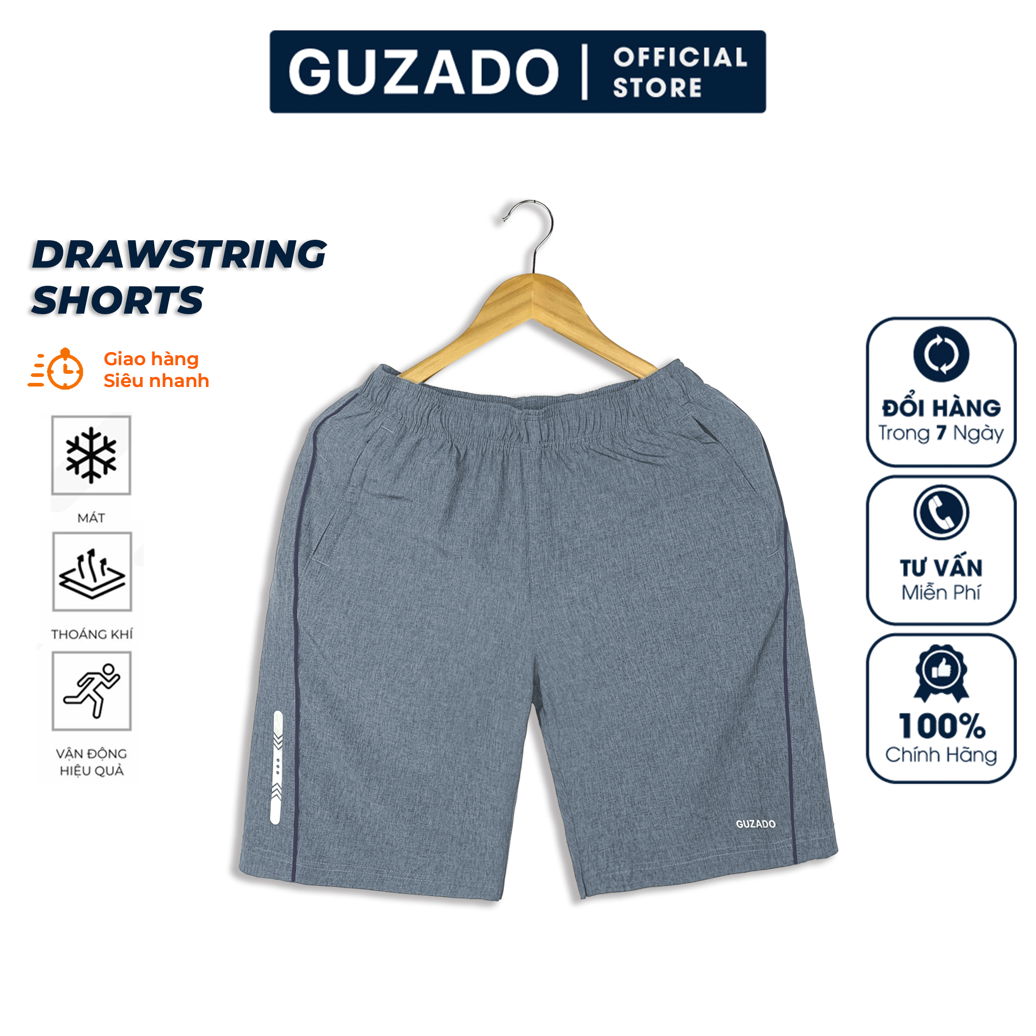 FREE SHIP Quần đùi nam GUZADO (GSR06), Quần short nam mới Không Nhăn không Nhàu, Phong Cách năng động, Form Regular Fit, sản phẩm chất lượng cao