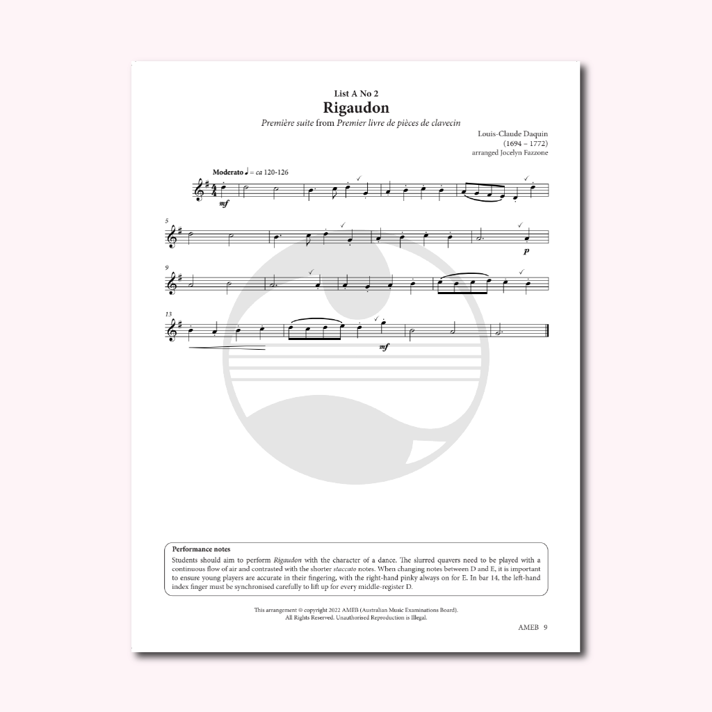 Sách Flute AMEB Series 4 Preliminary