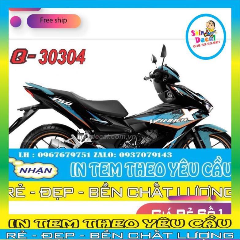 Tem xe Winner X tem rời decal trắng sữa 3 lớp ko bay màu