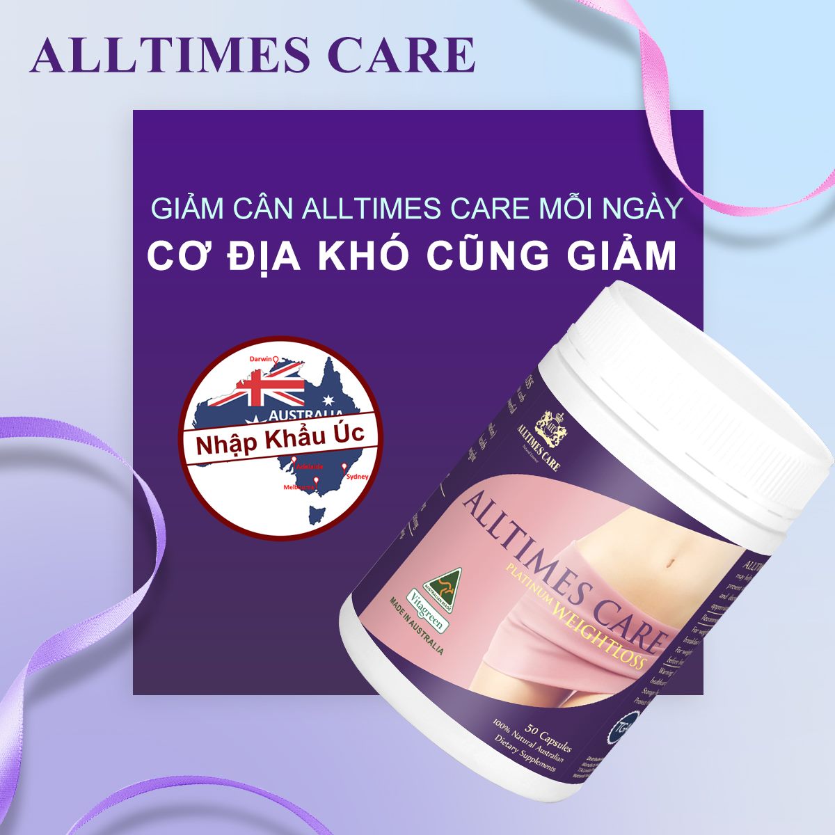 Thực phẩm bảo vệ sức khỏe hỗ trợ giảm cân Alltimes Care 50 viên