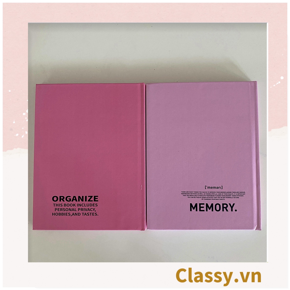 Sổ dán gáy bìa cứng - Classy Notebook ghi chép A5 100 trang bìa tối giản- Giấy kẻ ngang chống lóa mắt in chữ PK1747