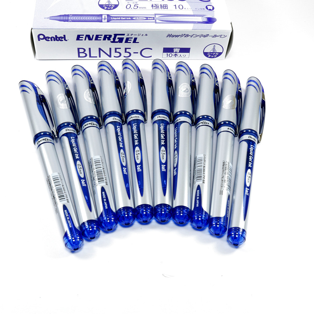 Bút ký Pentel ENERGEL nét bút 0.5/0.7/1.0mm màu xanh, đỏ