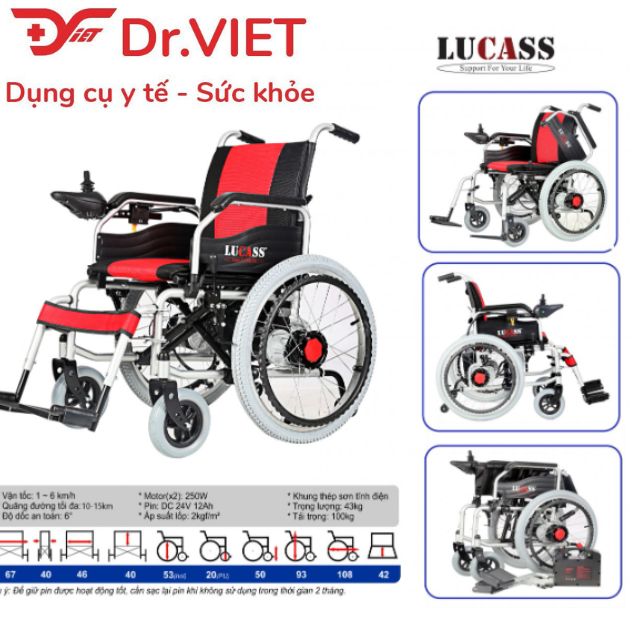 Xe Lăn Điện đa năng Lucass XE-301 [CHÍNH HÃNG] - Xe lăn tay chạy bằng điện cho người già, khuyết tật, bảo hành 12 tháng