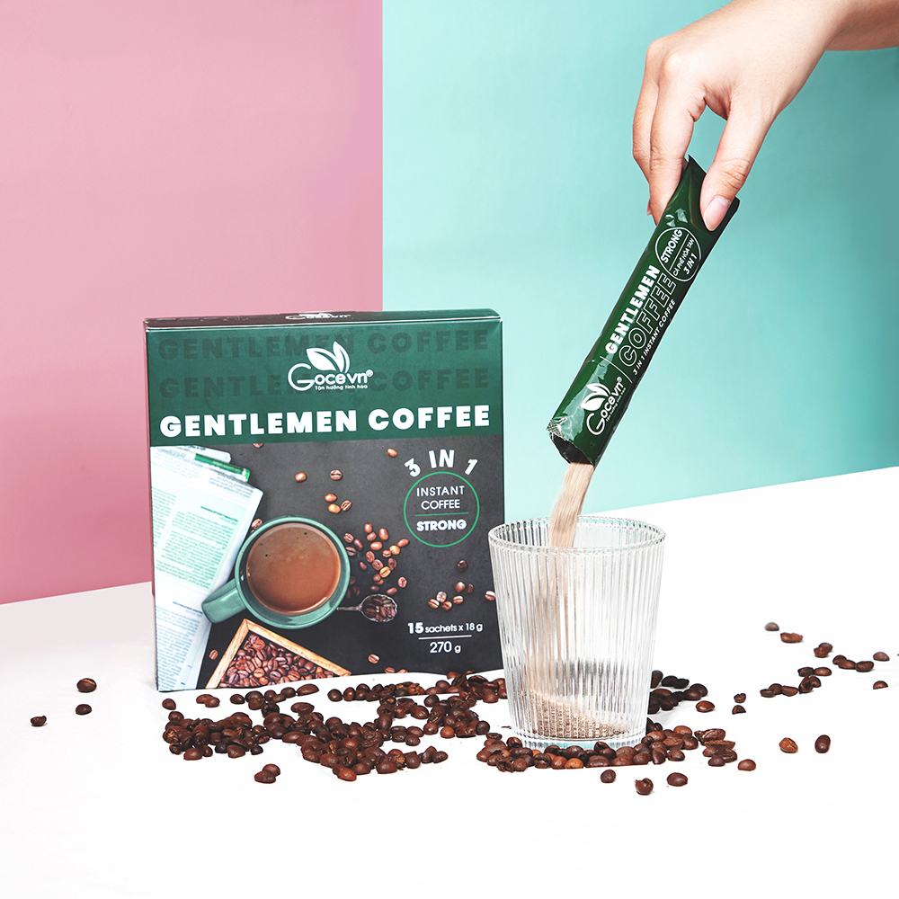 Gentlemen Coffee Goce - Cafe Nam hòa tan 3 trong 1 - 270g (15 gói x 18g)