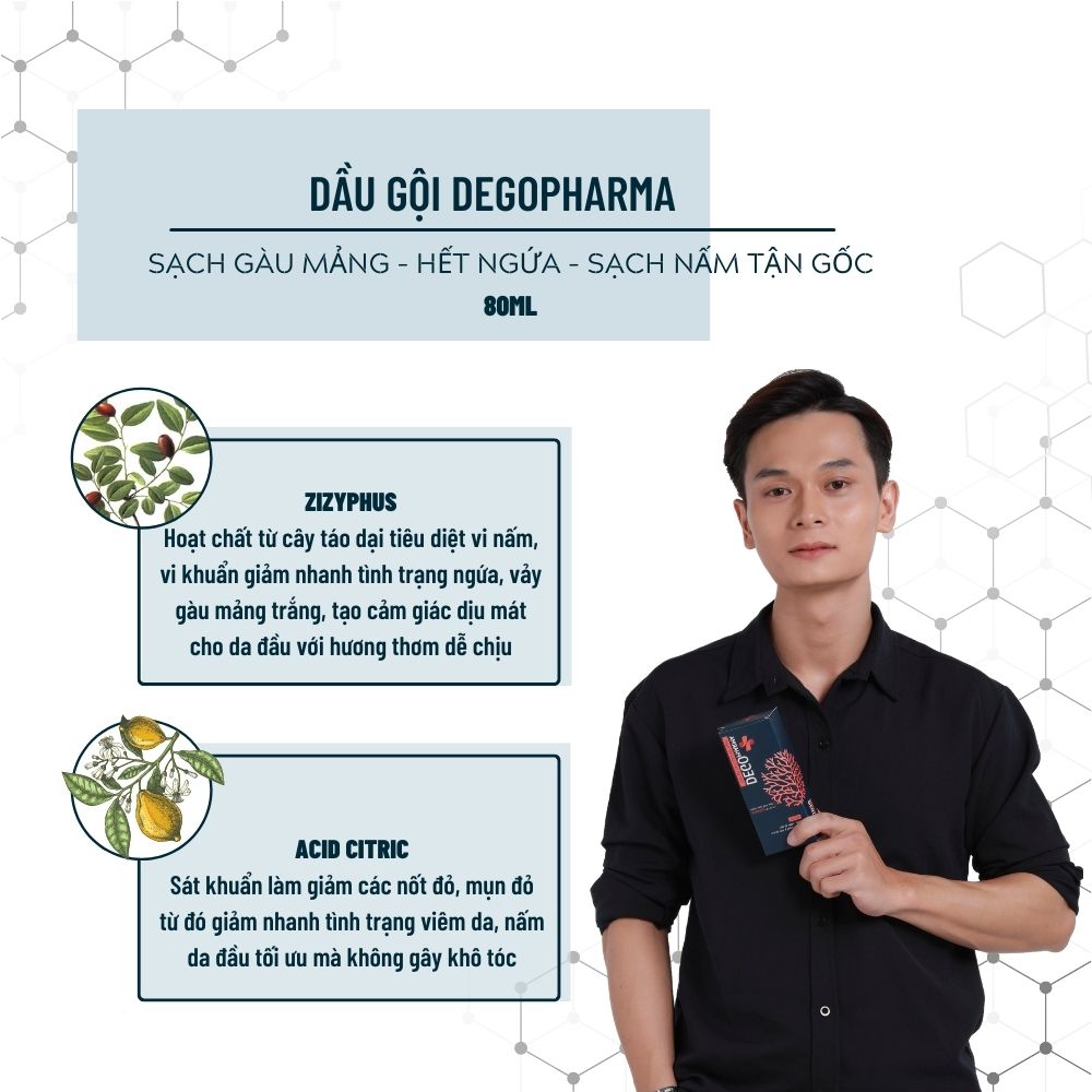 Combo dầu gội &amp; kem bôi dứt điểm nấm da, vảy nến, á sừng Dego Pharma