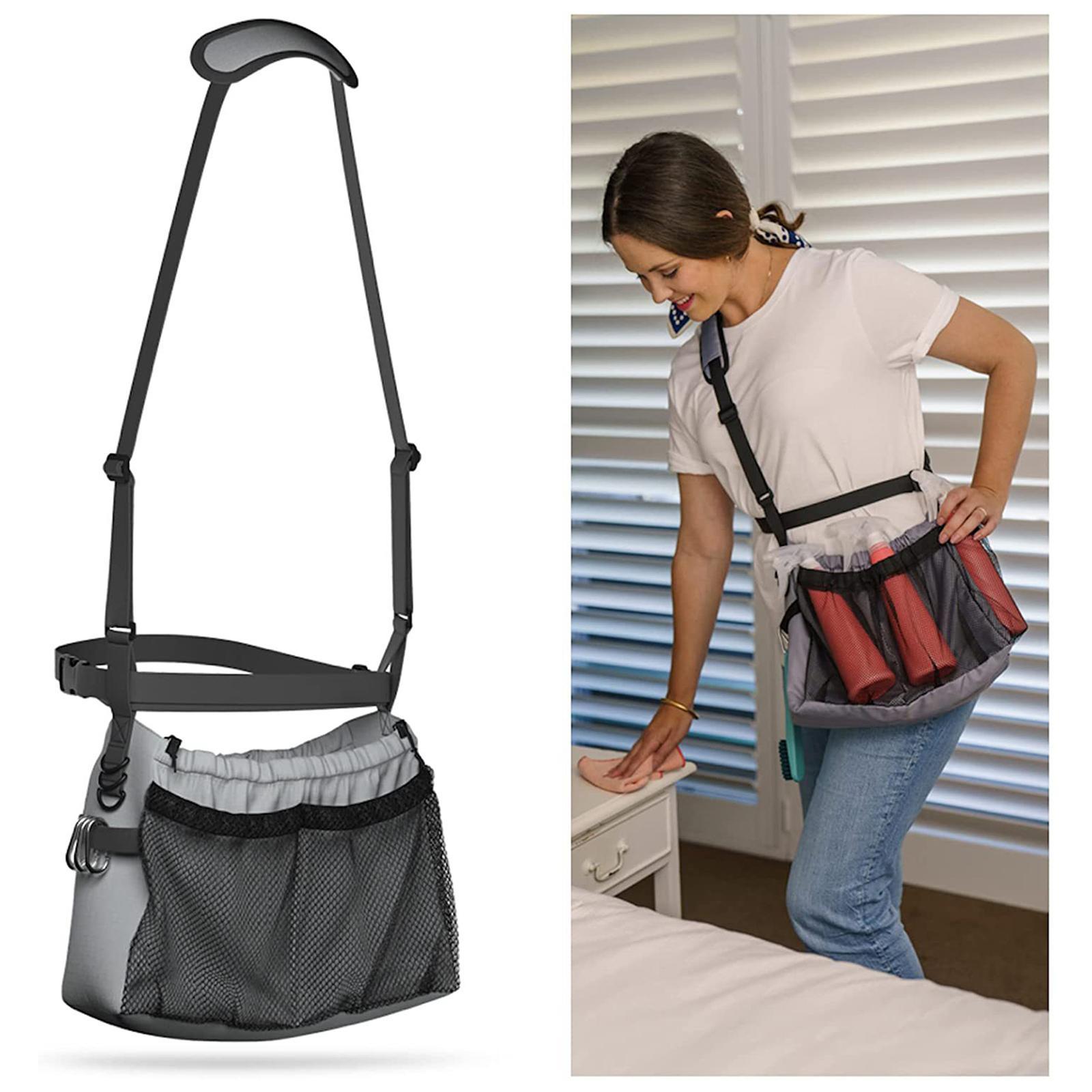 Cleaning Supplies Bag with Shoulder Waist Strap Organiser for Cleaners