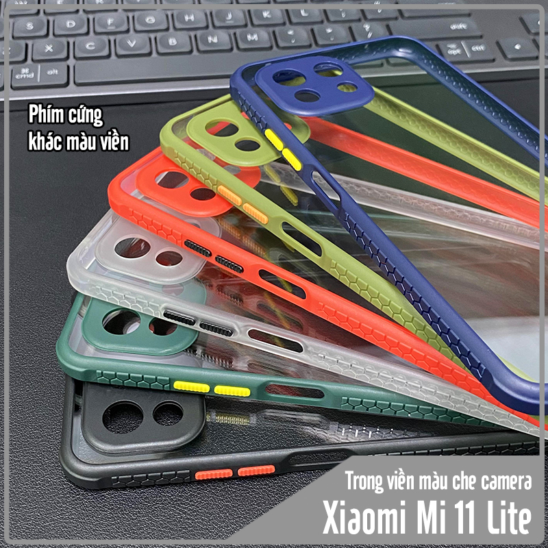 Ốp lưng cho Xiaomi Mi 11 Lite 4G - 5G trong viền màu che camera 4 Góc chống sốc