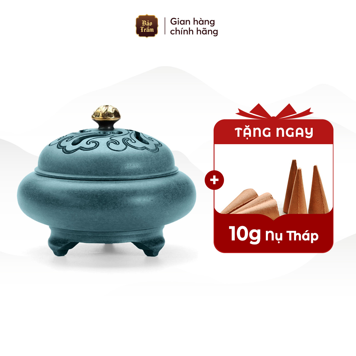 Lư Xông Trầm Hương Bằng Đồng – Xanh