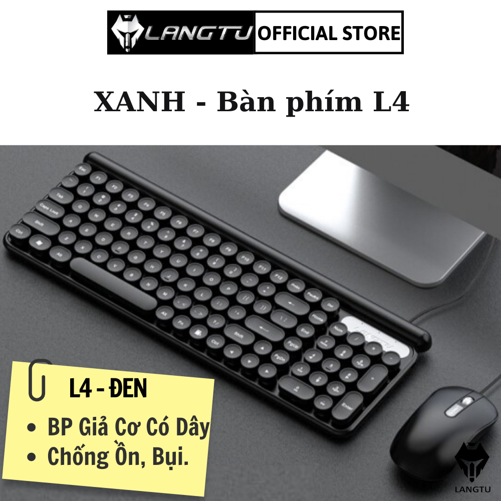 Bàn Phím Giả Cơ LANGTU L4 Có Dây Chống Nước Nhỏ Gọn Tặng Kèm Chuột Văn Phòng Hàng Chính Hãng