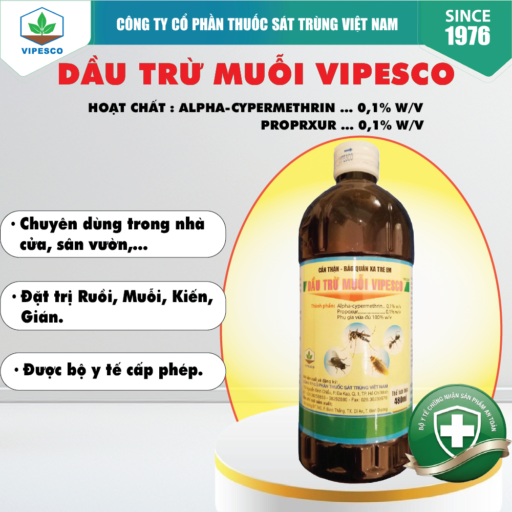 DẦU TRỪ MUỖI VIPESCO (480ml)
