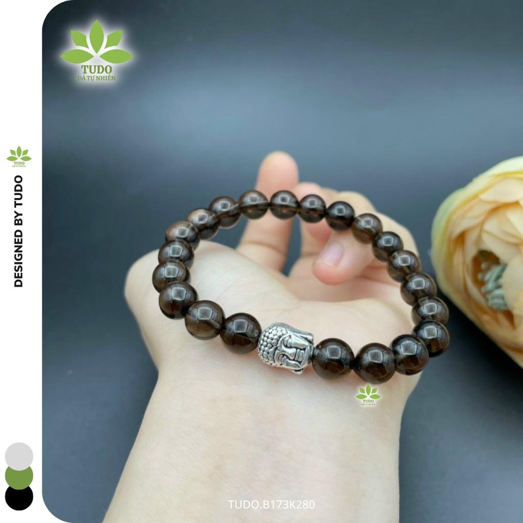 Vòng Tay Bạc Nữ Charm Bạc Diện Phật TUDO B173K280 TA Khói cho Mệnh Thủy Mộc