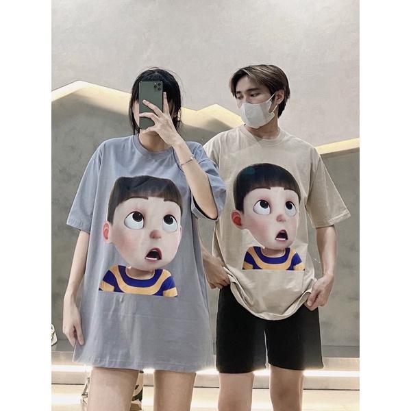 Áo thun cotton vải dày cao cấp áo unisex in hình đôi
