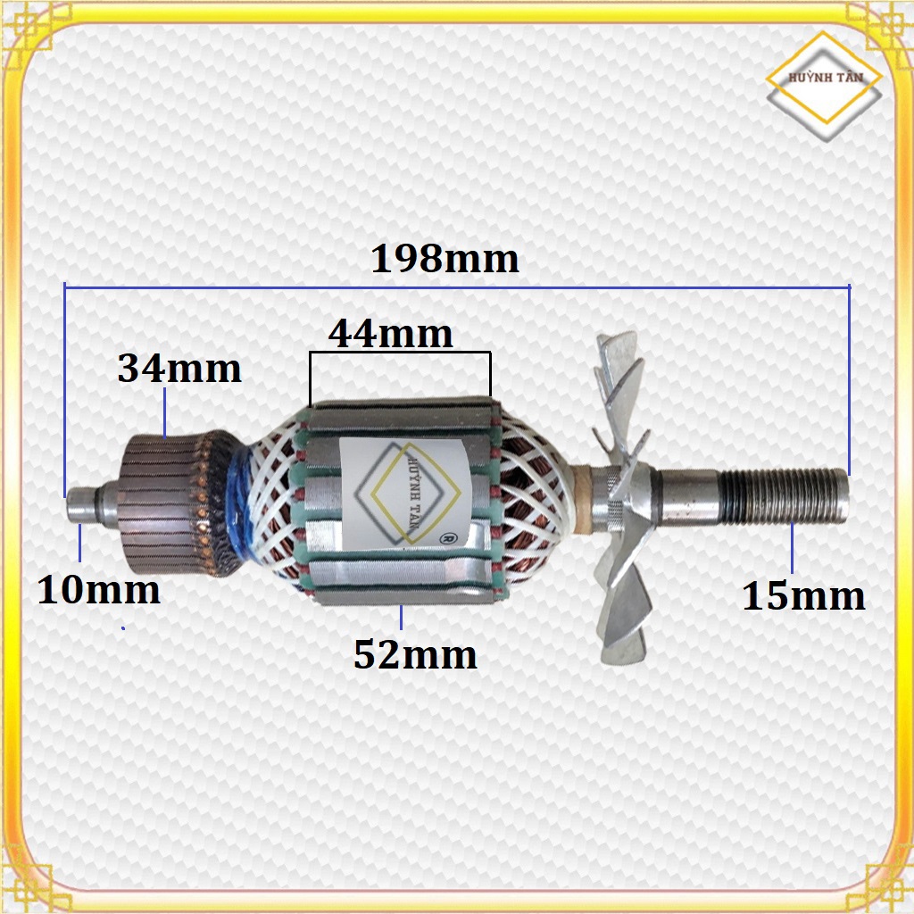 Rotor máy cắt nhôm dây CUROA thân 52mm dài 198mm - Hàng nhập khẩu