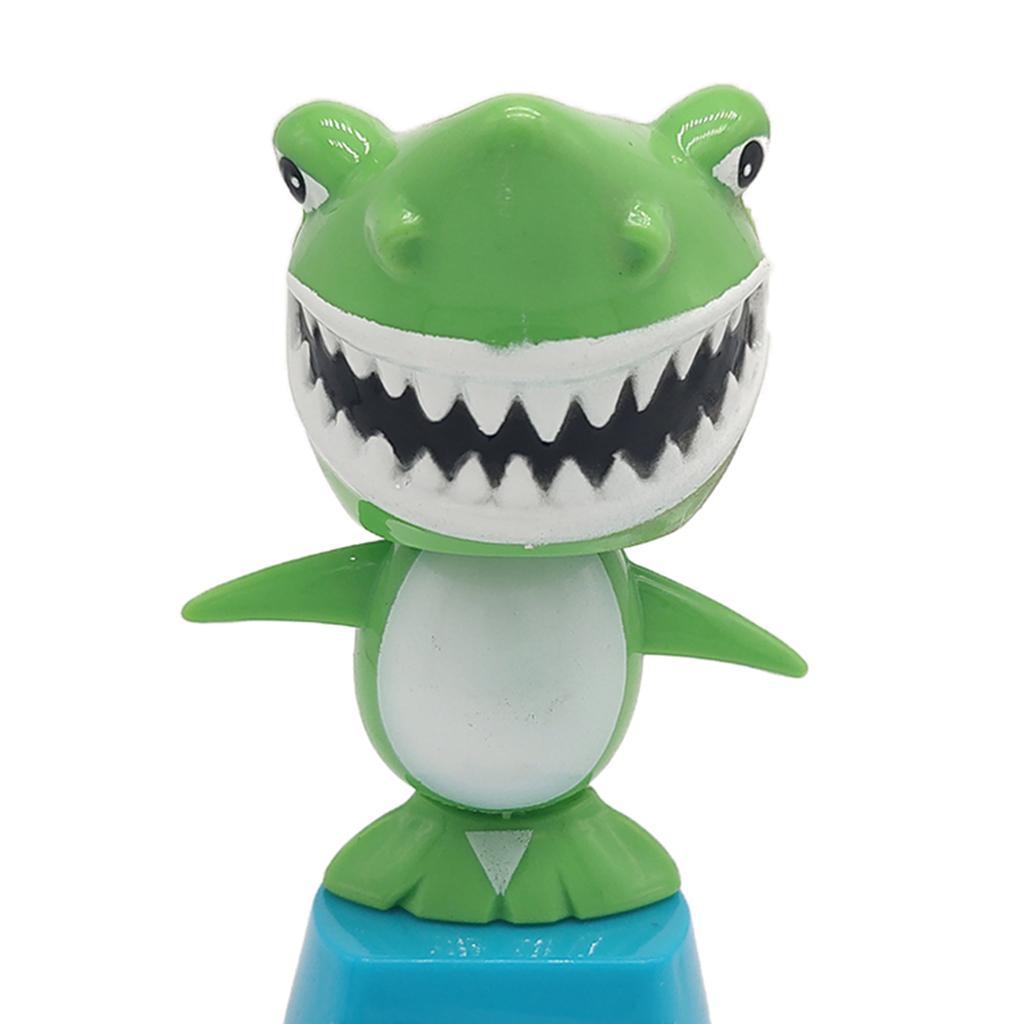 Cartoon Solar Powered Shark Figurine - Nodding Dancing Swing Animal Model Kids Educational Toy Home Desk Decor