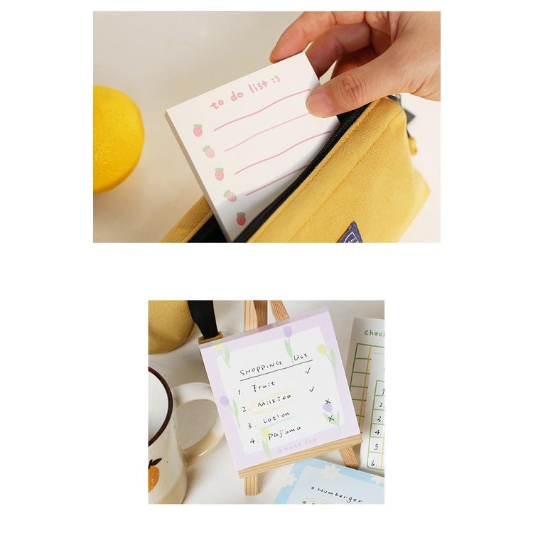 Giấy Note - Set 100 Tờ Memo Pad Vuông NOTE FOR Pattern Cookie Flowers