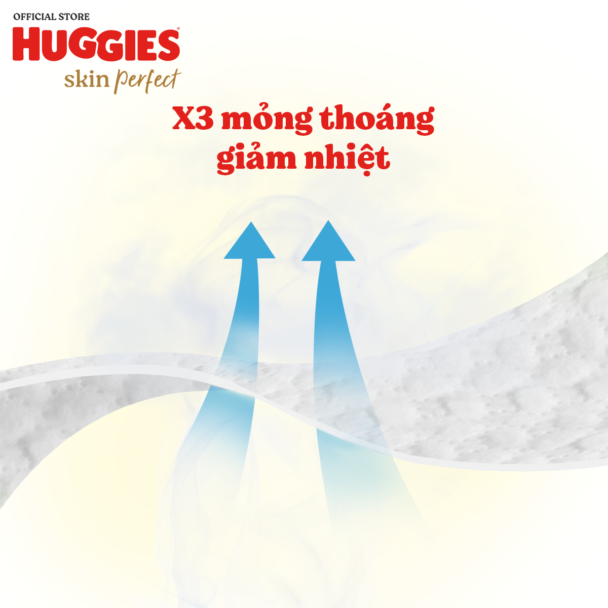 Tã quần Huggies Skin Perfect M Mega Jumbo 98+4 miếng với 2 vùng thấm giảm kích ứng da