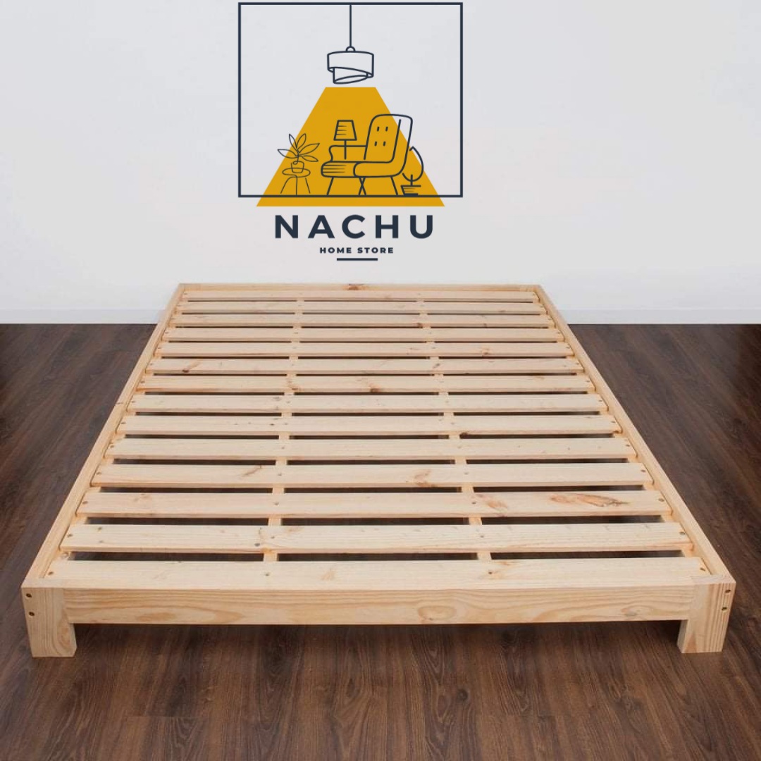 Giường Ngủ Gỗ Thông Hộp Đủ Kích Thước Cao 20cm Nachu Home Store