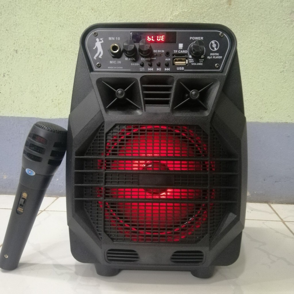Loa karaoke Bluetooth MN10 JL nhấp nháy theo nhạc- tặng kèm Micro có dây (giao màu ngẫu nhiên)