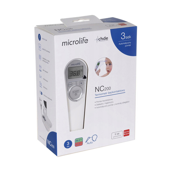 Nhiệt kế điện tử đo trán Microlife NC 200 model 2020 kèm hộp đựng tiện lợi