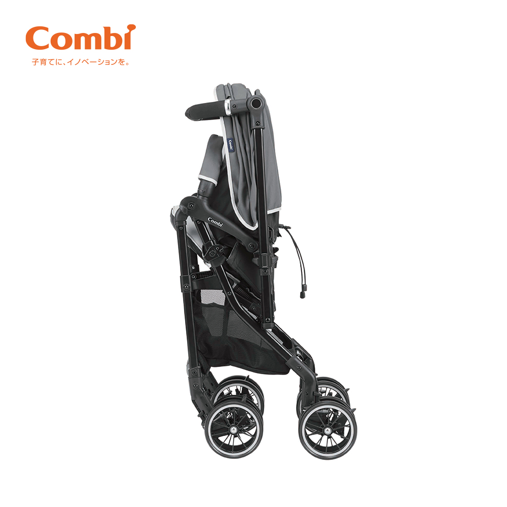 Xe đẩy Combi Sugocal Compact 4 bánh quay tự động màu đỏ/màu ghi