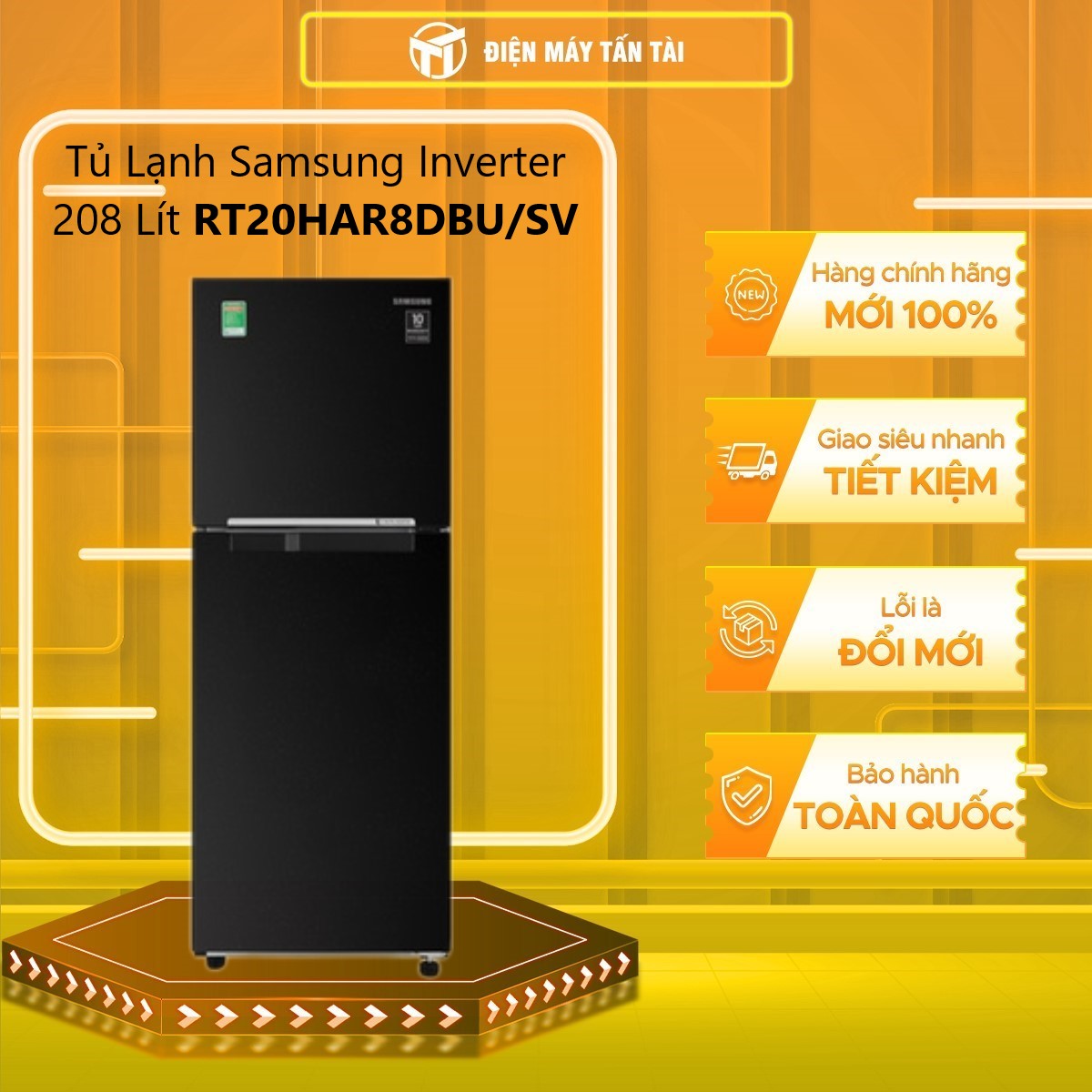 Tủ lạnh hai cửa Samsung Digital Inverter 216L RT20HAR8DBU - Hàng chính hãng - Giao toàn quốc