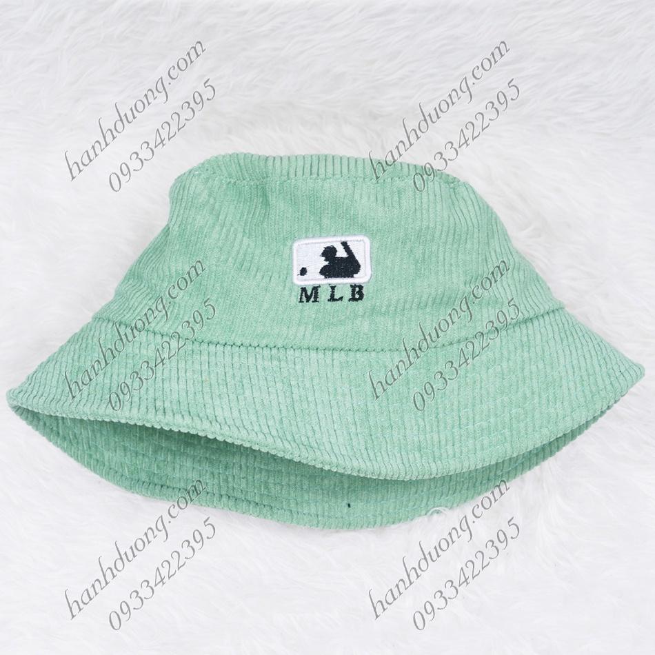 Mũ bo cụp mũ bucket vành cụp nhung đũa thêu chữ vành rộng 6 cm phù hợp cho nữ