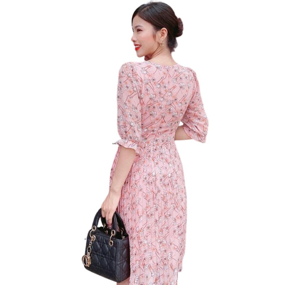 ĐẦM VÁY NỮ HOA PHỐI TRẺ TRUNG DẬP LY - MH0032