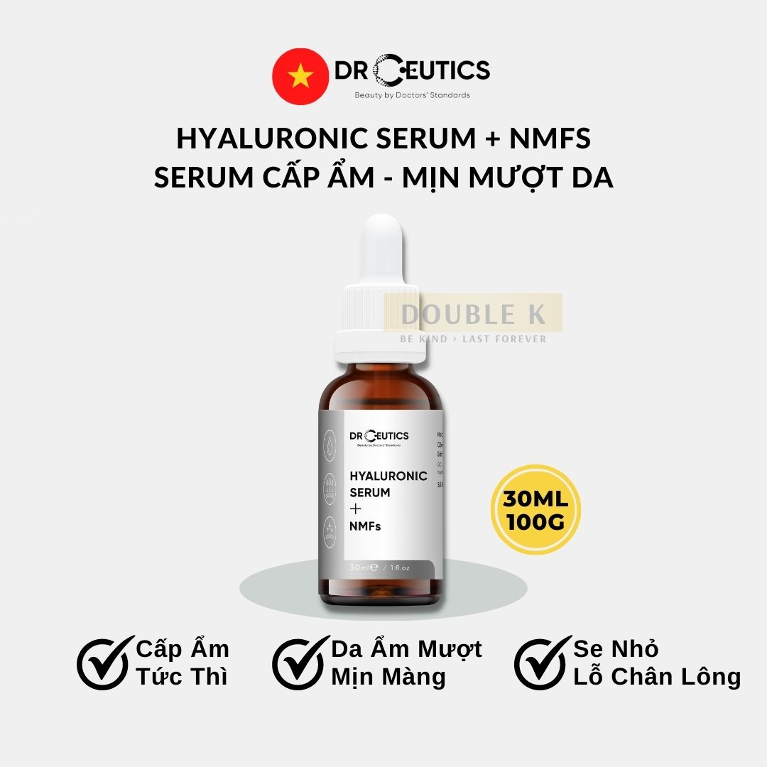 Hyaluronic Serum + NMFs Drceutics - Cấp Ẩm Tức Thì, Căng Mịn Làn Da - Double K