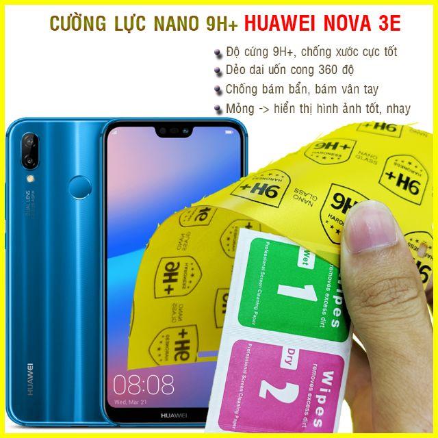 Dán cường lực dẻo nano mặt trước sau dành cho  Huawei Nova 3e