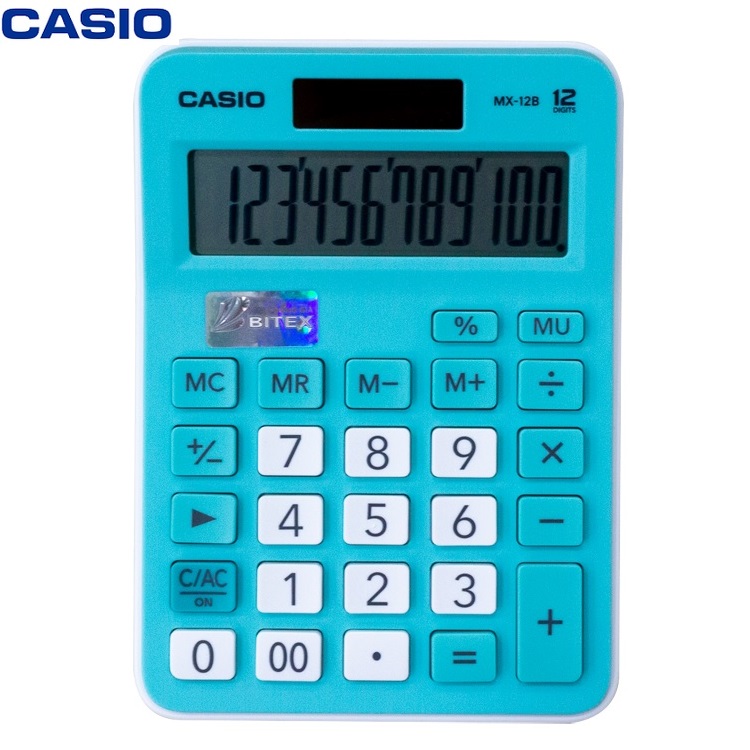 Máy tính Casio MX-12B, Bảo hành 7 năm - Giao màu ngẫu nhiên - Hàng chính hãng Bitex