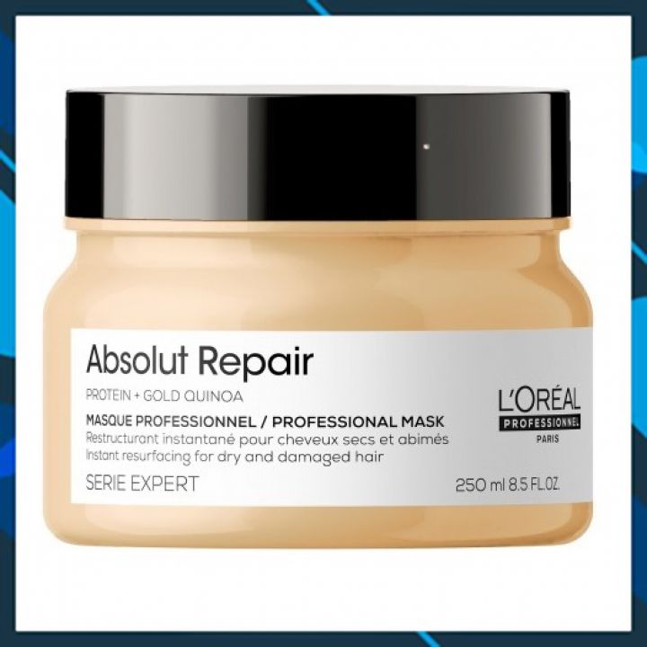 HẤP DẦU DIÊM MẠCH L'OREAL SERIE EXPERT ABSOLUT REPAIR PROFESSIONAL MASK 250ML- PHỤC HỒI MỀM MƯỢT TÓC (HŨ NHỎ)