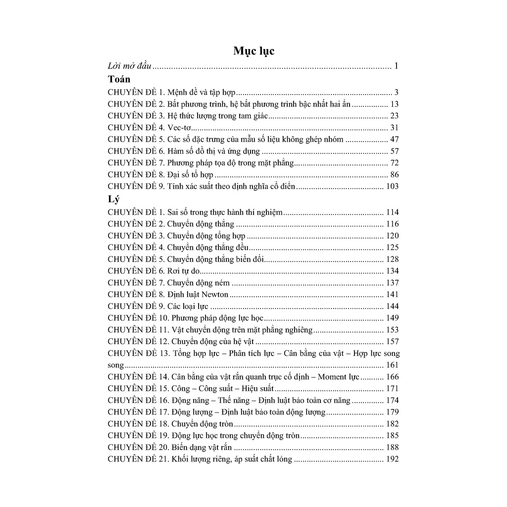 Sách- Sổ Đề Cương Toán Lý Hóa Lớp 10- Tổng Hợp Theo 3 Chương Trình SGK