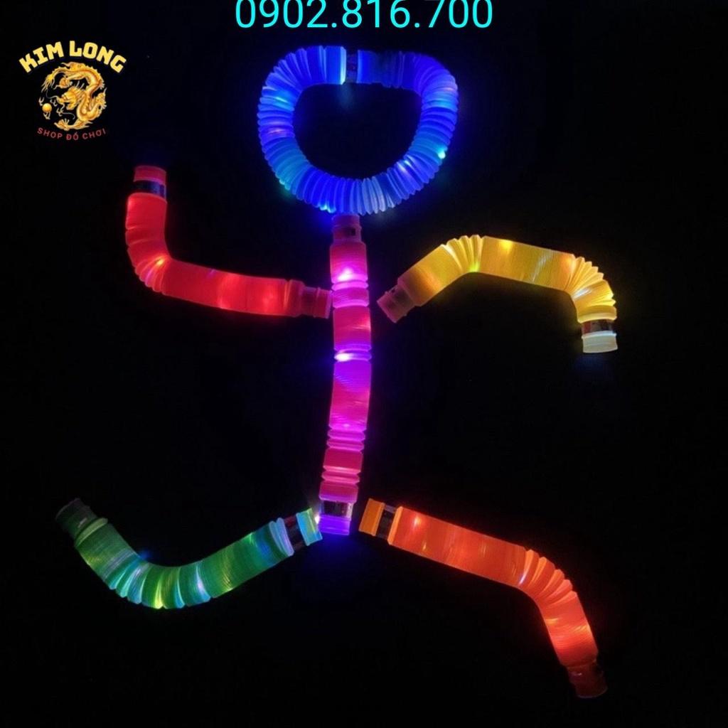 Đồ chơi 1 ống thoát ống lò xo xoắn nhiều màu có đèn giải trí giảm căng thẳng giải stress cho trẻ em và người lớn